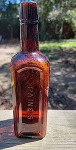 NICE AMBER PAINE'S CELERY COMPOUND BOTTLE APPLIED LIP 1880'S ERA DUG  - Picture 1 of 12