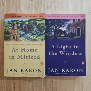 Jan Karon Lot Mitford Series 1 & 2 At Home in Mitford, A Light in the Window - Imagen 1 de 5