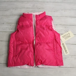 Birch & Stone Girl's Sleeveless Puffer Jacket Vest Size 12 Pink Reversible - Picture 1 of 12