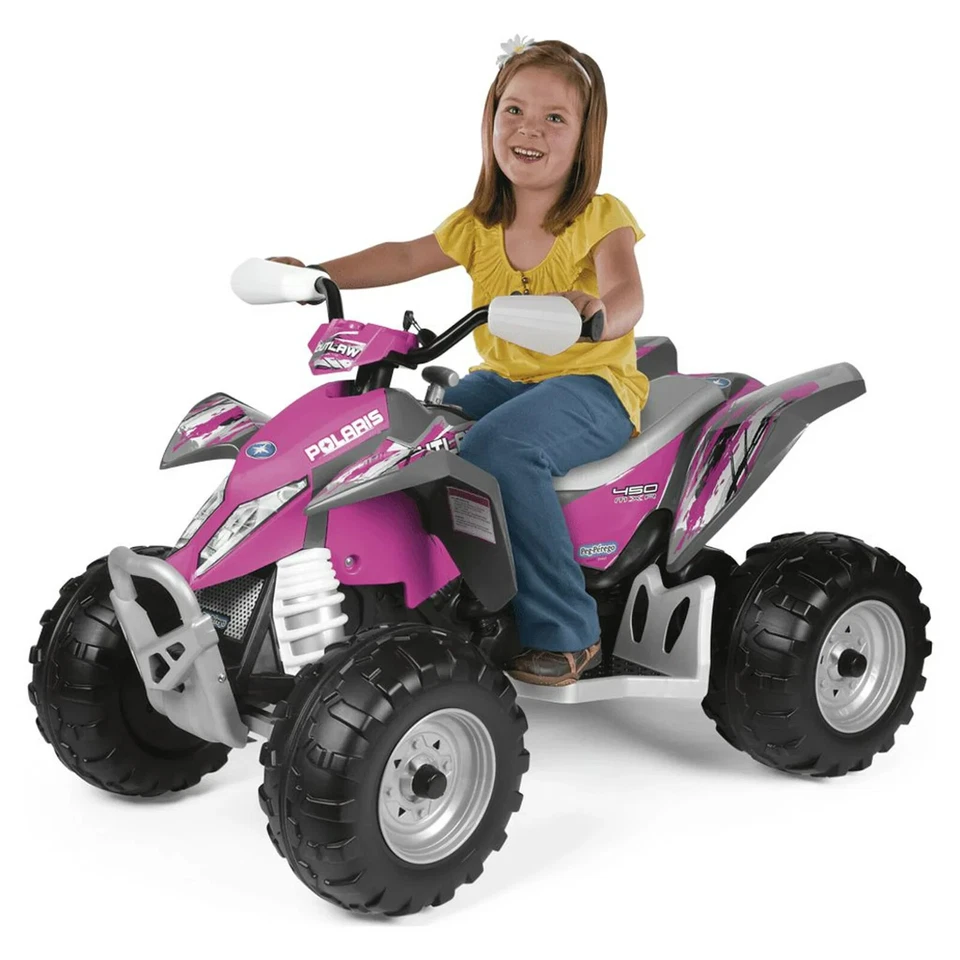 Vehículo todo terreno Polaris Outlaw MXR 450 12V alimentado por batería, edades 3+, rosa Foto 1 de 4