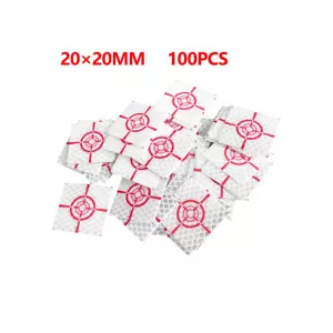 100PCS Red Circle High Quality 3M Reflector Sheet 20X20mm Reflective Tape Target - Picture 1 of 6