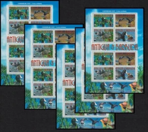 SALE Birds  Caribbean Coot 5 MSs [A] Antigua and Barbuda 2009 MNH - Picture 1 of 1