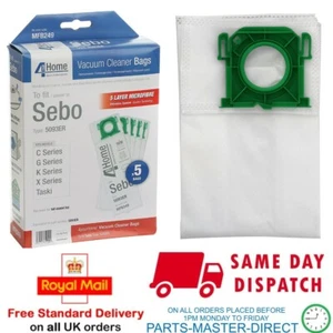 SEBO UPRIGHT CLOTH VACUUM CLEANER HOOVER BAGS X/C/370 X1 X4 X4 5093ER x 5 PACK - Picture 1 of 6