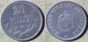 Hungary : 1914 20 Fil. BU Few Tone Spots #483 IR2735 - Picture 1 of 1