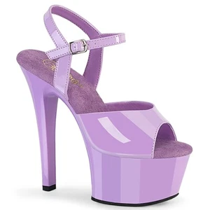 Lavender Purple Drag Queen Size Pageant Shoes Wide Width W Pleaser High Heels - Picture 1 of 21