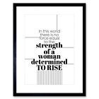 Woman Strength Determined Lines Framed Wall Art Print 9X7 Inch