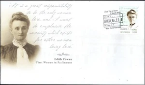 2021 Australia Edith Cowen primera mujer en el Parlamento estampilla de 1,10 USD FDC, en muy buen estado - Imagen 1 de 1