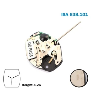 ISA 638/101 SWISS MOVEMEN, - 3 HANDS - , SILBERFARBEN, Höhe 2,26 mm. - Bild 1 von 4