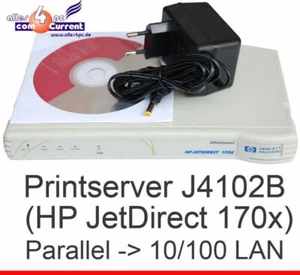 Print Server Druckserver HP Jetdirect 170X J4102B Wall Version Parallel -> RJ-45 - Picture 1 of 1