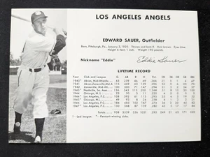 Tarjeta de béisbol PCL Los Angeles Angels 1948 - Edward Sauer (ex/nm) - Imagen 1 de 3