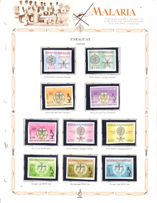 Paraguay 1962 Malaria Mosquito Insects Medical WHO Set + 2 Souvenir Sheets MNH - Image 1 of 2