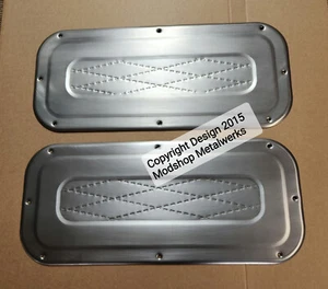 1961-1966 Ford F100 Truck Steel Lower Door Access panels Custom Stitch Design 2 - Picture 1 of 3