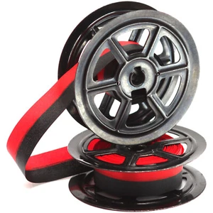 Woodstock Typewriter Twin Metal Spools with New Black Red Ribbon - Picture 1 of 5