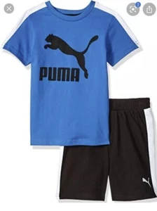 $42 BOYS PUMA SHORT SET SIZE 5 P56 K1 - Picture 1 of 6