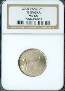 2006 P NEBRASKA QUARTER NGC MS68 SMS . - Picture 1 of 4