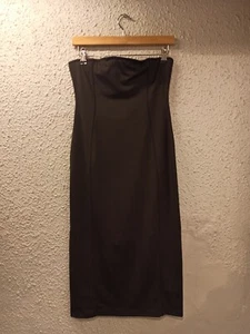 DRIES VAN NOTEN STRAPLESS TUBE MIDI DRESS DARKBROWN size MEDIUM  New !!! - Picture 1 of 7