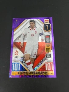 Topps Match Attax Nations League 2022 CD 1 Robert Lewandowski Purple Parallel - Picture 1 of 6