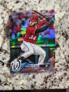 2018 TOPPS CHROME PRIZM REFRACTOR PARALLEL CARD NATIONALS BRYCE HARPER #139 - Picture 1 of 2