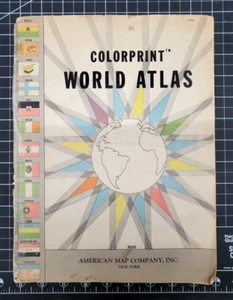 Colorprint World Atlas American Map Company 9550 Pamphlet Style See Pictures - Picture 1 of 9