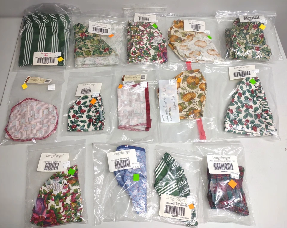 Longaberger Assorted Basket Liners NEW