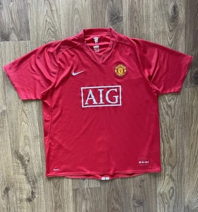 Nike Manchester United 2007/2009 Football Shirt Home Men’s 2XL XXL Red Authentic - Picture 1 of 18