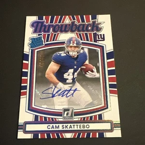 2025 Donruss Football Cam Skattebo Rated Rookie Throwback Auto /49 Giants - Picture 1 of 11