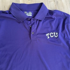 Texas Christian University Poloshirt Under Armour XL lose lila College Sport - Bild 1 von 7