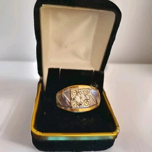 Nice Men's Beta Gold-Tone Cubic Zirconia Ring Size 12 - Picture 1 of 4