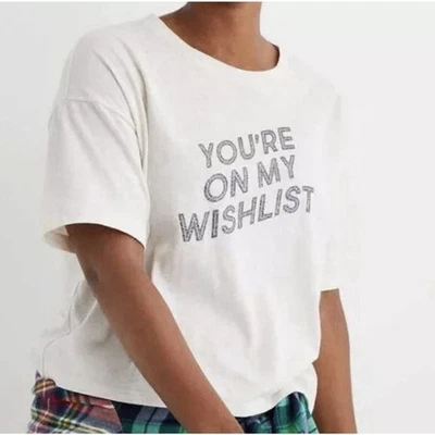 Camiseta Aerie para mujer talla M Holiday You're On My Wishlist brillante cuadrada cómoda informal Foto 1 de 4
