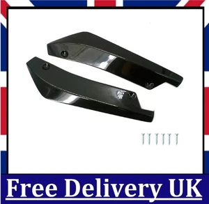 Protezione paraurti posteriore auto universale diffusore labbro spoiler splitter nero lucido UK - Foto 1 di 7