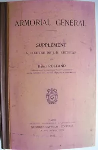 Armorial General Suppelment a l`oeuvre de J.-B. Rietstap 1942 Heraldik Wappen.. - Bild 1 von 1