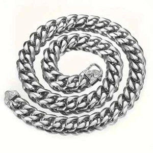 SOLID STAINLESS STEEL HQ 15 MM MEN'S NECKLACE (20 IN. SIZE) - Picture 1 of 1