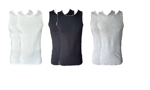 Herren Unterhemd Achselhemd 2er-Pack Weiß, Schwarz, Grau Gr. M, L, 2XL - Picture 1 of 4