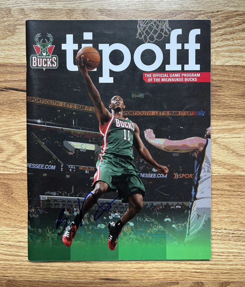 Brandon Jennings Signed Autographed Magazine Milwaukee Bucks NBA Basketball Auto - Image 1 of 1