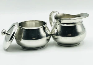 Royal Selangor Pewter Silver Tone Creamer Sugar Set - Picture 1 of 7