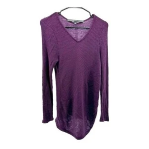 Collezione Stowaway | Maglione donna M maglia viola media scollo a V - Foto 1 di 11