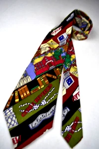 Neck Tie VTG Nicole Miller 90s Hand Sewn Pop Art Law School Silk 57 x 3.75 1994 - Picture 1 of 7