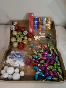 Large Lot~Small Ornaments~Glass Plastic Styrofoam~Multi Color~Crafts Or Decorate - Picture 1 of 8