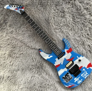 Kamikaze George ST Electric Guitar Blue Camo Tremolo Bridge Rosewood Fretboard - Picture 1 of 8