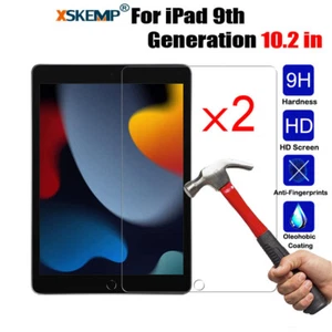 2Pcs Tempered Glass 9H Screen Protector For iPad 10.2 in 9th 8th 7th Generation - Picture 1 of 15