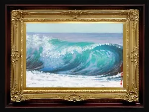 Oil Painting Handmade Arseni ~ CHARMING WAVE 6" X 4" NO FRAME USA - Picture 1 of 13