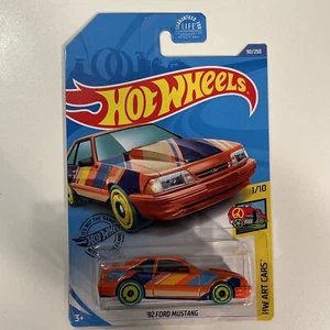 ❤️ Hot Wheels ‘92 Ford Mustang #090 HW Art Cars 1/10 Orange Factory Sealed! - Picture 1 of 8