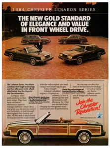 1984 CHRYSLER LeBaron convertible Vintage Original Print AD | Woodie car English - Picture 1 of 3