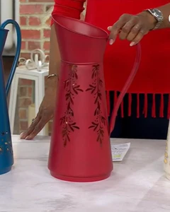 Candle Impressions 17" Holiday Metal Milk Jug w/Fairy Lights Lantern Red H430055 - Picture 1 of 8