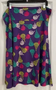 LuLaRoe Womens Skirt Size 3XL Purple Multicolored Wide Waistband Colorful 83 - Picture 1 of 7