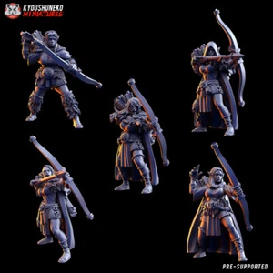 x10 Wood Elf Forest Scouts - Kyoushuneko Miniatures Wood Elf Army Archer Rangers