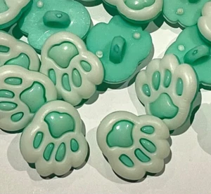 10 Paw Buttons Easter Bunny Rabbit Assorted Colours 18mm B64-37 Aussie Seller - Picture 1 of 4