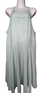 New Women's Torrid Mint Green Lace & Chiffon Halter Dress Size 18 - Picture 1 of 10