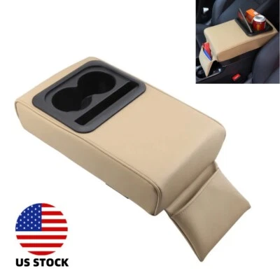 Universal Car Center Console Armrest Cushion Pillow With Cup and Phone Holder - Image 1 of 4