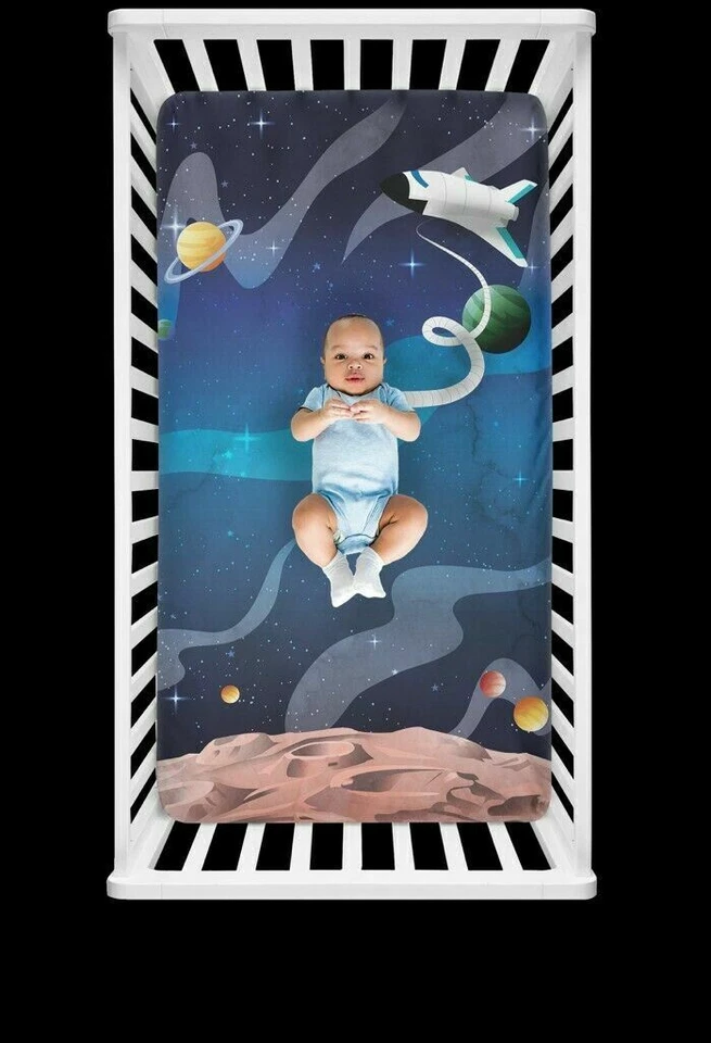 Sábana bajera ajustable Luvsy, espacio exterior, nueva en caja Foto 1 de 1